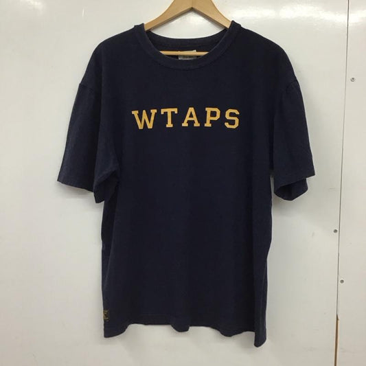 ダブルタップス WTAPS Tシャツ 半袖 半袖カットソー プリントTシャツ クルーネックカットソー L ロゴ、文字 紺 / ネイビー / navy メンズ USED 古着 中古 10159445