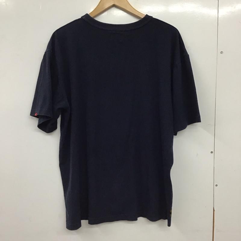 ダブルタップス WTAPS Tシャツ 半袖 半袖カットソー プリントTシャツ クルーネックカットソー L ロゴ、文字 紺 / ネイビー / navy メンズ USED 古着 中古 10159445
