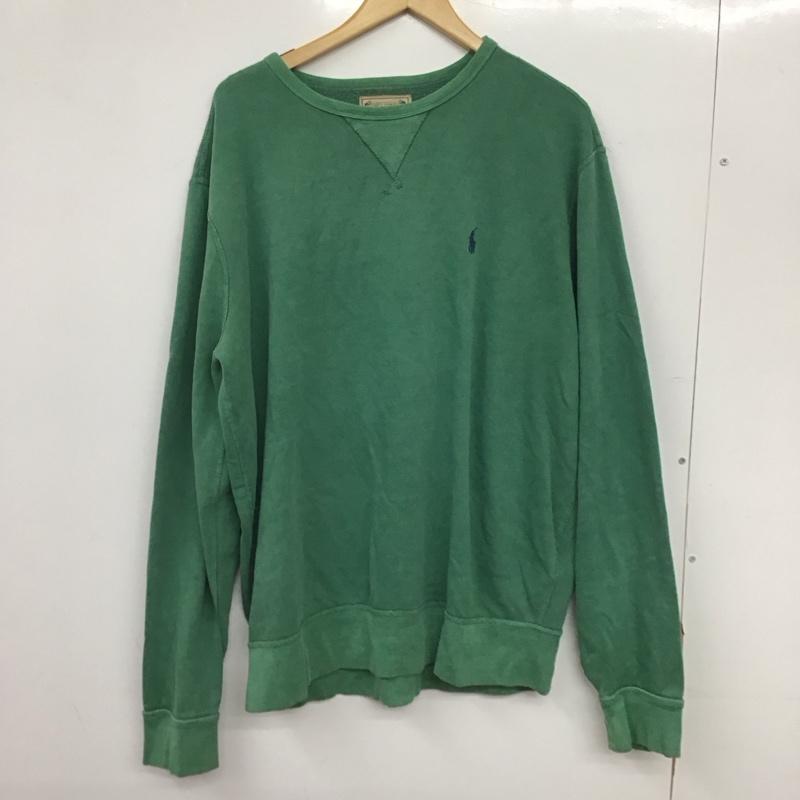 ポロラルフローレン POLO RALPH LAUREN トレーナー 長袖 長袖トレーナー スウェット クルーネック プルオーバー L ロゴ、文字 緑 / グリーン / green メンズ USED 古着 中古 10159447