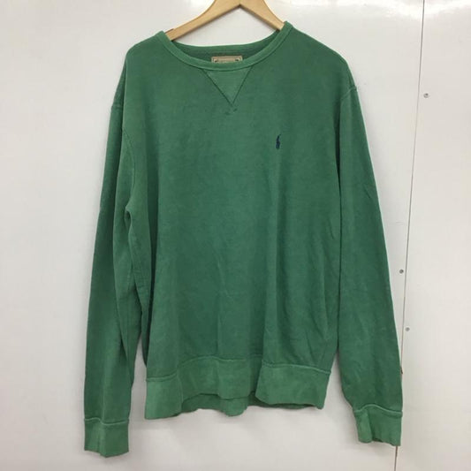 ポロラルフローレン POLO RALPH LAUREN トレーナー 長袖 長袖トレーナー スウェット クルーネック プルオーバー L ロゴ、文字 緑 / グリーン / green メンズ USED 古着 中古 10159447