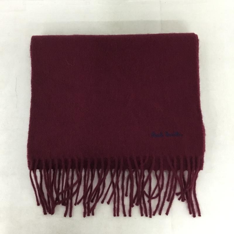 ポールスミス Paul Smith マフラー マフラー LBCOMPW12 ウール フリンジ ロゴ、文字 えんじ / ワインレッド / dark red レディース USED 古着 中古 10159448