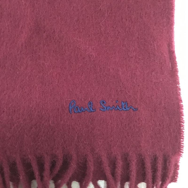 ポールスミス Paul Smith マフラー マフラー LBCOMPW12 ウール フリンジ ロゴ、文字 えんじ / ワインレッド / dark red レディース USED 古着 中古 10159448