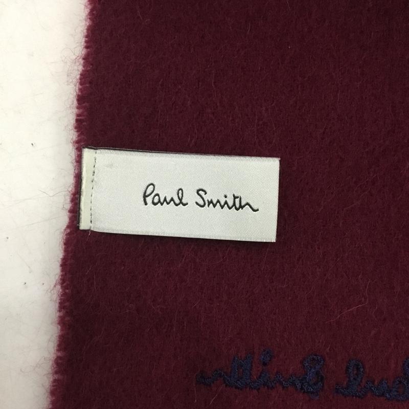 ポールスミス Paul Smith マフラー マフラー LBCOMPW12 ウール フリンジ ロゴ、文字 えんじ / ワインレッド / dark red レディース USED 古着 中古 10159448