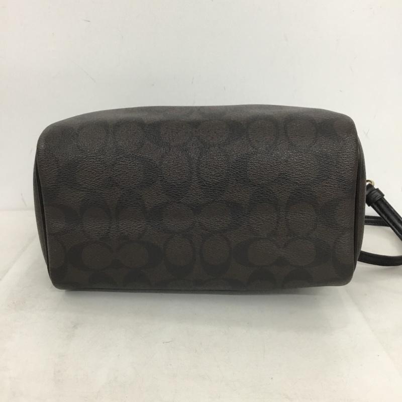 コーチ COACH ショルダーバッグ ショルダーバッグ ハンドバッグ 2WAY ミニボストン ロゴ、文字 黒 / ブラック / black X ダークブラウン / ダークブラウン / レディース USED 古着 中古 10159451