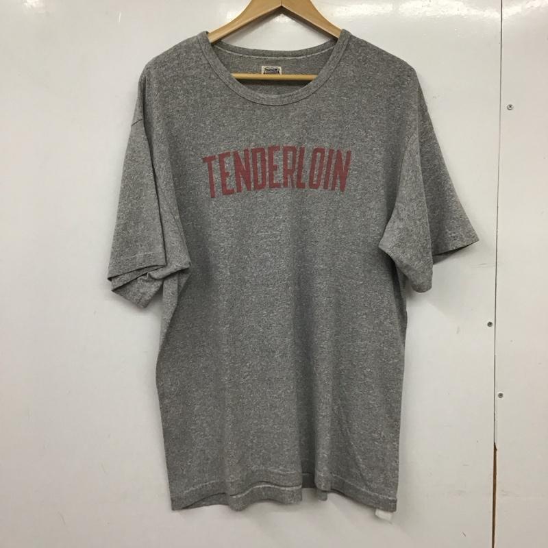 テンダーロイン TENDERLOIN Tシャツ 半袖 半袖カットソー プリントTシャツ クルーネックカットソー L ロゴ、文字 灰 / グレー / gray メンズ USED 古着 中古 10159452