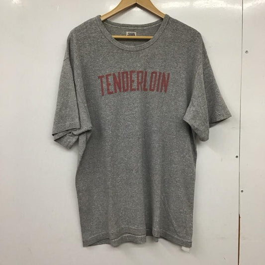 テンダーロイン TENDERLOIN Tシャツ 半袖 半袖カットソー プリントTシャツ クルーネックカットソー L ロゴ、文字 灰 / グレー / gray メンズ USED 古着 中古 10159452