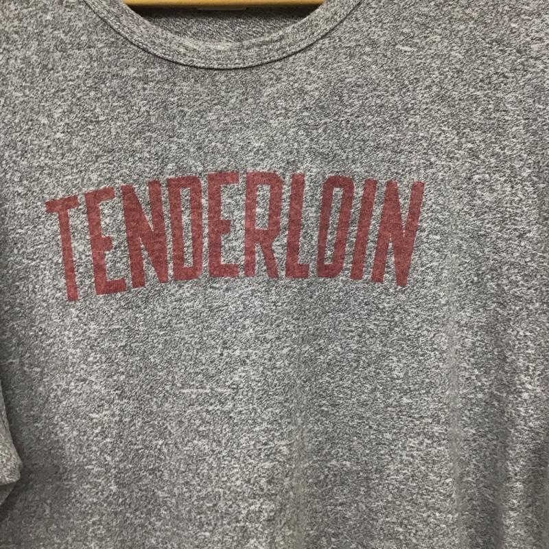 テンダーロイン TENDERLOIN Tシャツ 半袖 半袖カットソー プリントTシャツ クルーネックカットソー L ロゴ、文字 灰 / グレー / gray メンズ USED 古着 中古 10159452