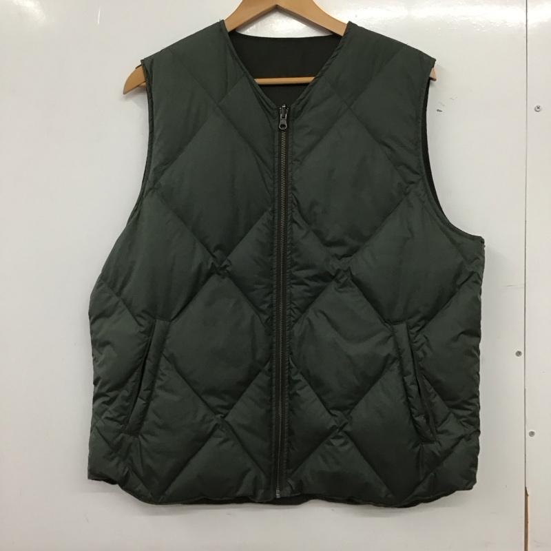 タイオン TAION ベスト ベスト ジップアップベスト ノースリーブカットソー アウター キルティング L 無地 カーキ / カーキ / khaki メンズ USED 古着 中古 10159454