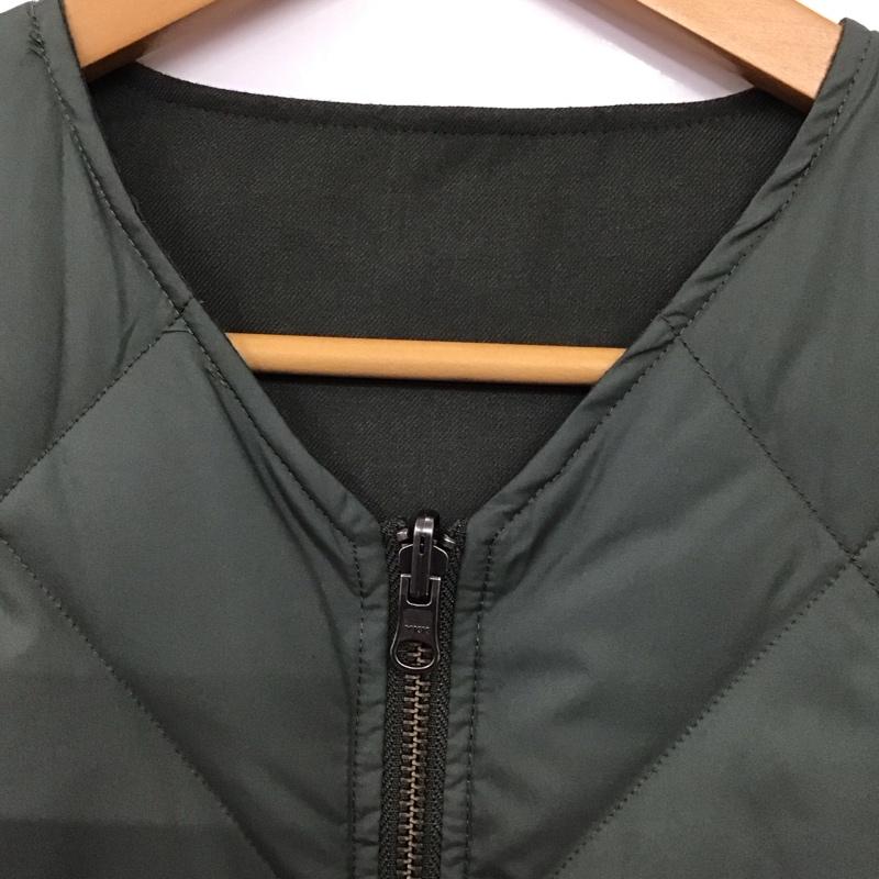 タイオン TAION ベスト ベスト ジップアップベスト ノースリーブカットソー アウター キルティング L 無地 カーキ / カーキ / khaki メンズ USED 古着 中古 10159454