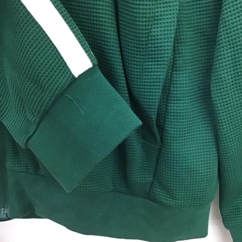 アディダス adidas ジャケット、上着 ジャンパー、ブルゾン ジップアップジャージ アウター スタンドカラー XL ロゴ、文字 緑 / グリーン / green メンズ USED 古着 中古 10159455