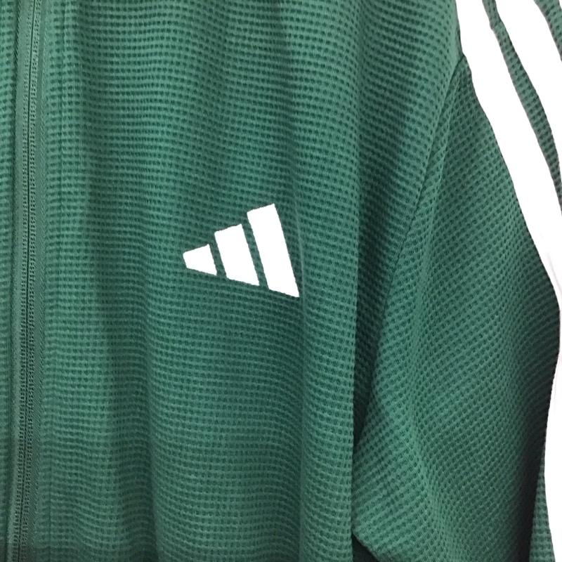 アディダス adidas ジャケット、上着 ジャンパー、ブルゾン ジップアップジャージ アウター スタンドカラー XL ロゴ、文字 緑 / グリーン / green メンズ USED 古着 中古 10159455