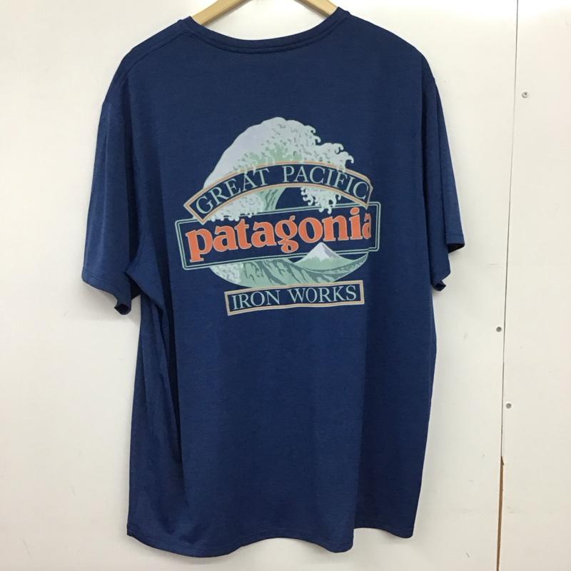 パタゴニア patagonia Tシャツ 半袖 半袖カットソー プリントTシャツ クルーネックカットソー XL ロゴ、文字 青 / ブルー / blue メンズ USED 古着 中古 10159457