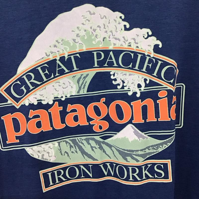 パタゴニア patagonia Tシャツ 半袖 半袖カットソー プリントTシャツ クルーネックカットソー XL ロゴ、文字 青 / ブルー / blue メンズ USED 古着 中古 10159457