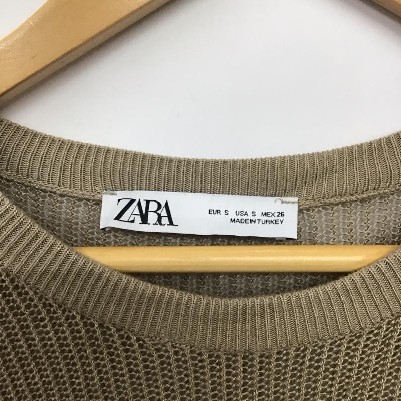 ザラ ZARA カットソー 長袖 6427 002 737 透かし編みニット S 無地 ベージュ / ベージュ / beige レディース USED 古着 中古 10159460