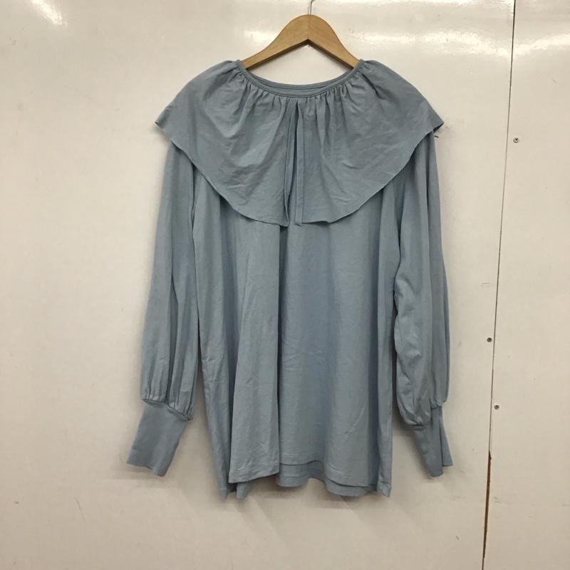 フリークスストア FREAK S STORE カットソー 長袖 213-3255 フリルカットソー ビッグカラー FREE 無地 水色 / ライトブルー / レディース USED 古着 中古 10159463
