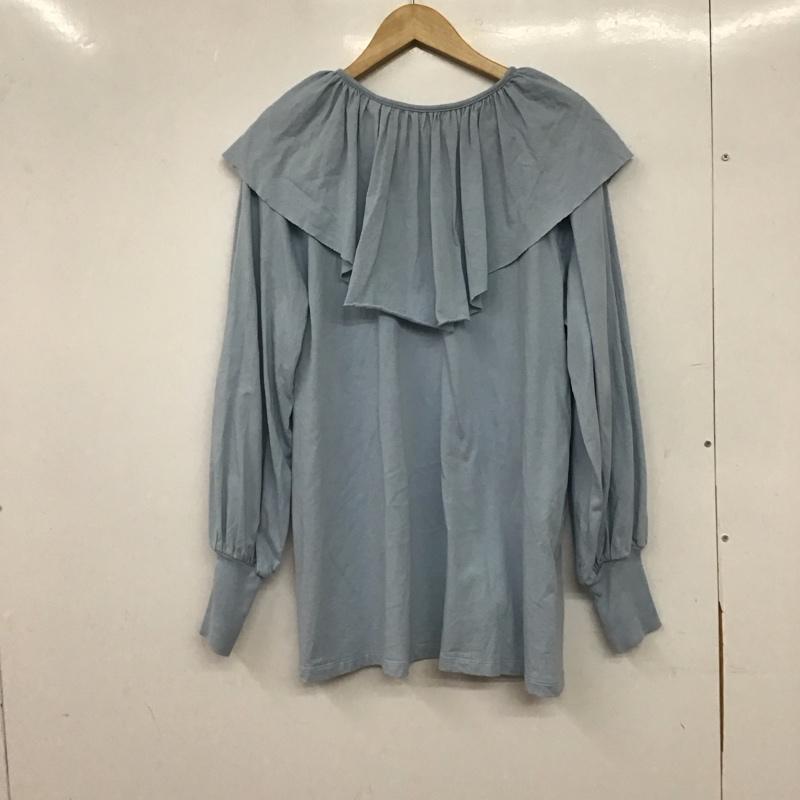 フリークスストア FREAK S STORE カットソー 長袖 213-3255 フリルカットソー ビッグカラー FREE 無地 水色 / ライトブルー / レディース USED 古着 中古 10159463