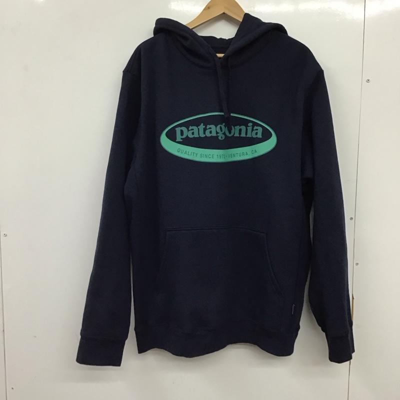 パタゴニア patagonia パーカー 長袖 長袖パーカー プルオーバーパーカー スウェット XL ロゴ、文字 紺 / ネイビー / navy メンズ USED 古着 中古 10159465