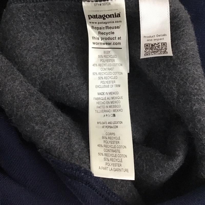 パタゴニア patagonia パーカー 長袖 長袖パーカー プルオーバーパーカー スウェット XL ロゴ、文字 紺 / ネイビー / navy メンズ USED 古着 中古 10159465
