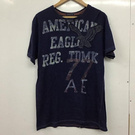アメリカンイーグルアウトフィッターズ AMERICANEAGLEOUTFITTERS Tシャツ 半袖 半袖カットソー プリントTシャツ クルーネックカットソー M プリント 紺 / ネイビー / navy メンズ USED 古着 中古 10159467