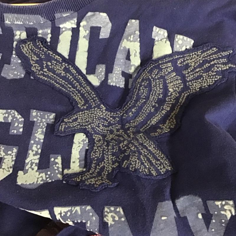 アメリカンイーグルアウトフィッターズ AMERICANEAGLEOUTFITTERS Tシャツ 半袖 半袖カットソー プリントTシャツ クルーネックカットソー M プリント 紺 / ネイビー / navy メンズ USED 古着 中古 10159467