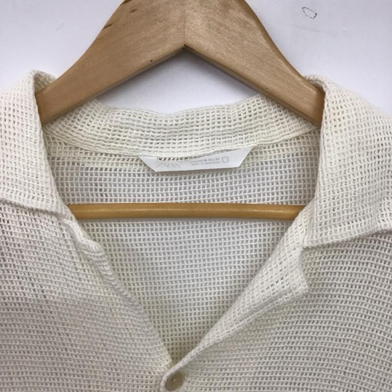 ザラ ZARA シャツ、ブラウス 半袖 半袖シャツ 無地シャツ M 無地 アイボリー / アイボリー / メンズ USED 古着 中古 10159471