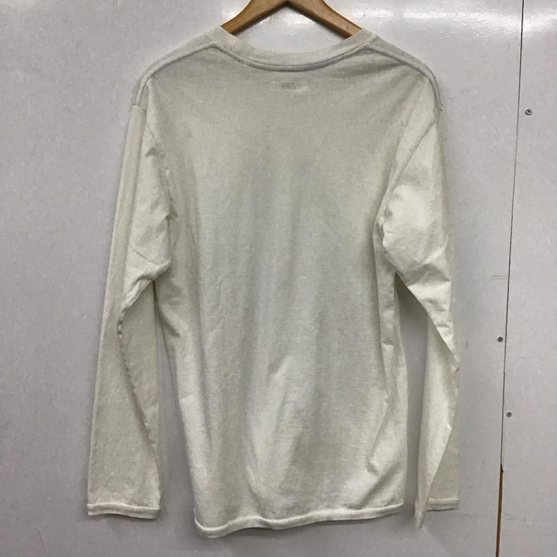 ハリウッドランチマーケット H.R MARKET カットソー 長袖 長袖カットソー 刺繍カットソー クルーネック 2 ロゴ、文字 白 / ホワイト / white メンズ USED 古着 中古 10159475