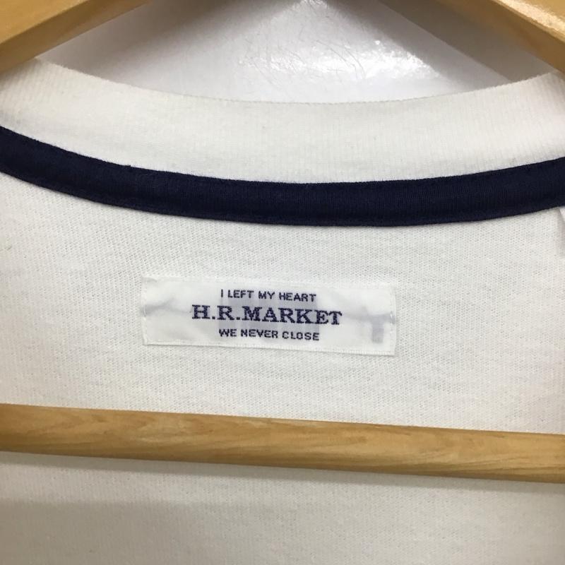 ハリウッドランチマーケット H.R MARKET カットソー 長袖 長袖カットソー 刺繍カットソー クルーネック 2 ロゴ、文字 白 / ホワイト / white メンズ USED 古着 中古 10159475
