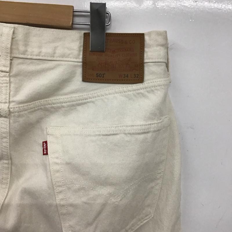 リーバイストラウスアンドコー Levi Strauss & co. パンツ デニム、ジーンズ デニムパンツ ワイドパンツ カジュアルパンツ 34 ロゴ、文字 アイボリー / アイボリー / メンズ USED 古着 中古 10159480