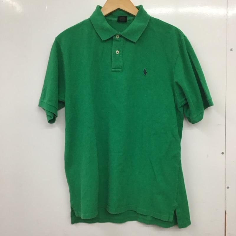 ポロバイラルフローレン Polo by RALPH LAUREN ポロシャツ 半袖 半袖ポロシャツ カラーシャツ 半袖カットソー XL ロゴ、文字 緑 / グリーン / green メンズ USED 古着 中古 10159489