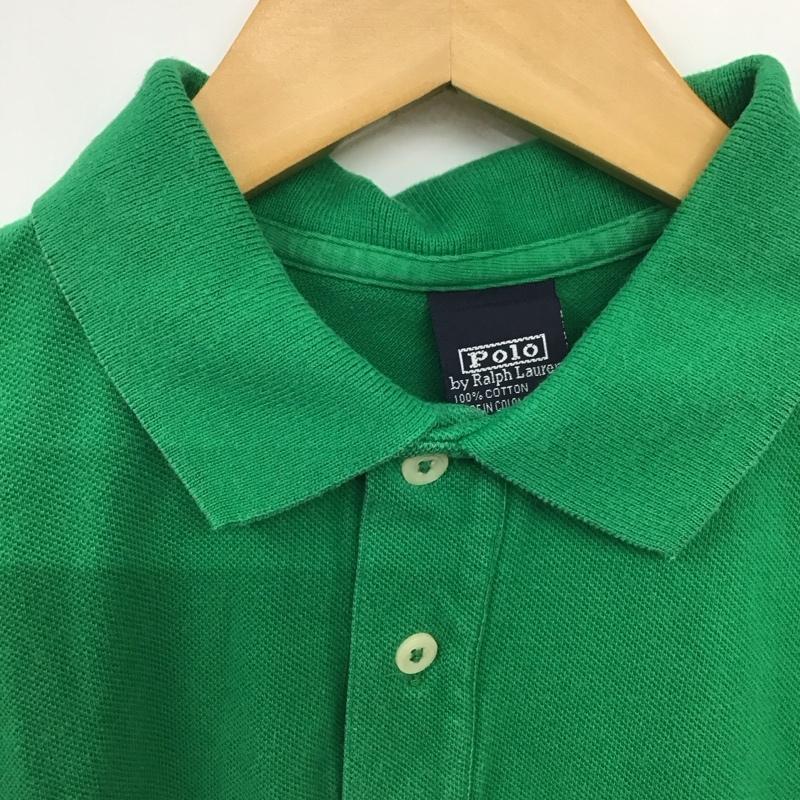 ポロバイラルフローレン Polo by RALPH LAUREN ポロシャツ 半袖 半袖ポロシャツ カラーシャツ 半袖カットソー XL ロゴ、文字 緑 / グリーン / green メンズ USED 古着 中古 10159489