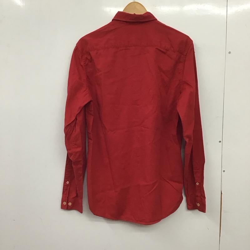 ラコステ LACOSTE シャツ、ブラウス 長袖 長袖シャツ 無地シャツ カラーシャツ ロゴ、文字 赤 / レッド / red メンズ USED 古着 中古 10159491