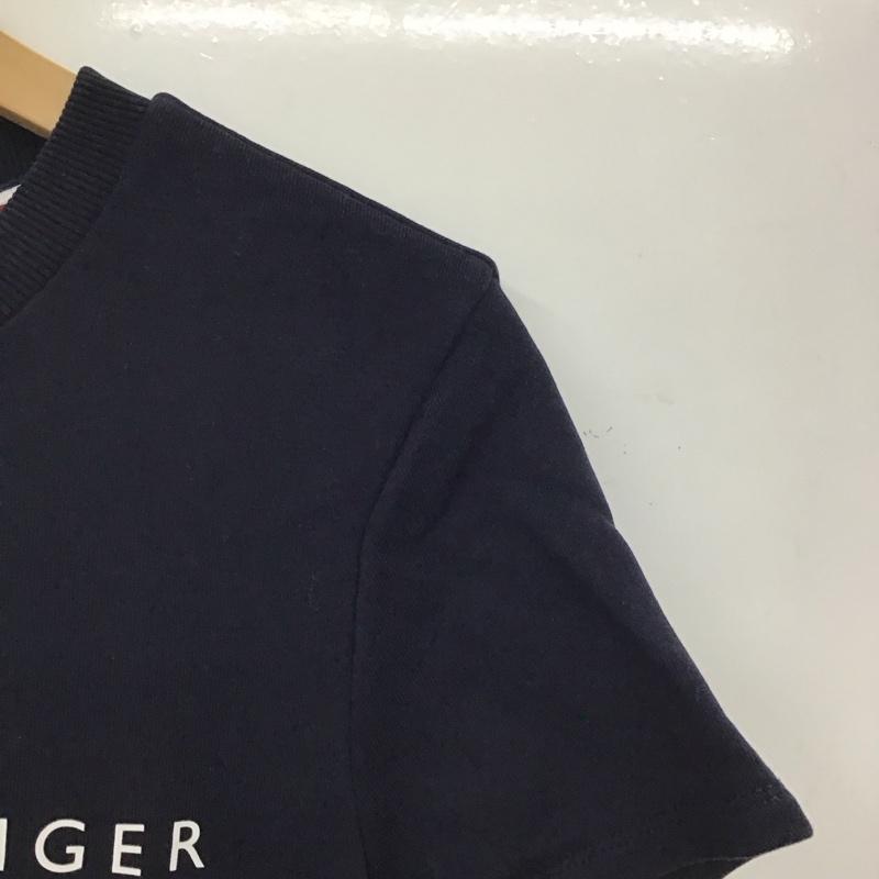 トミーヒルフィガー TOMMY HILFIGER ワンピース ひざ丈スカート スウェットワンピース 半袖 S ロゴ、文字 紺 / ネイビー / navy レディース USED 古着 中古 10159492