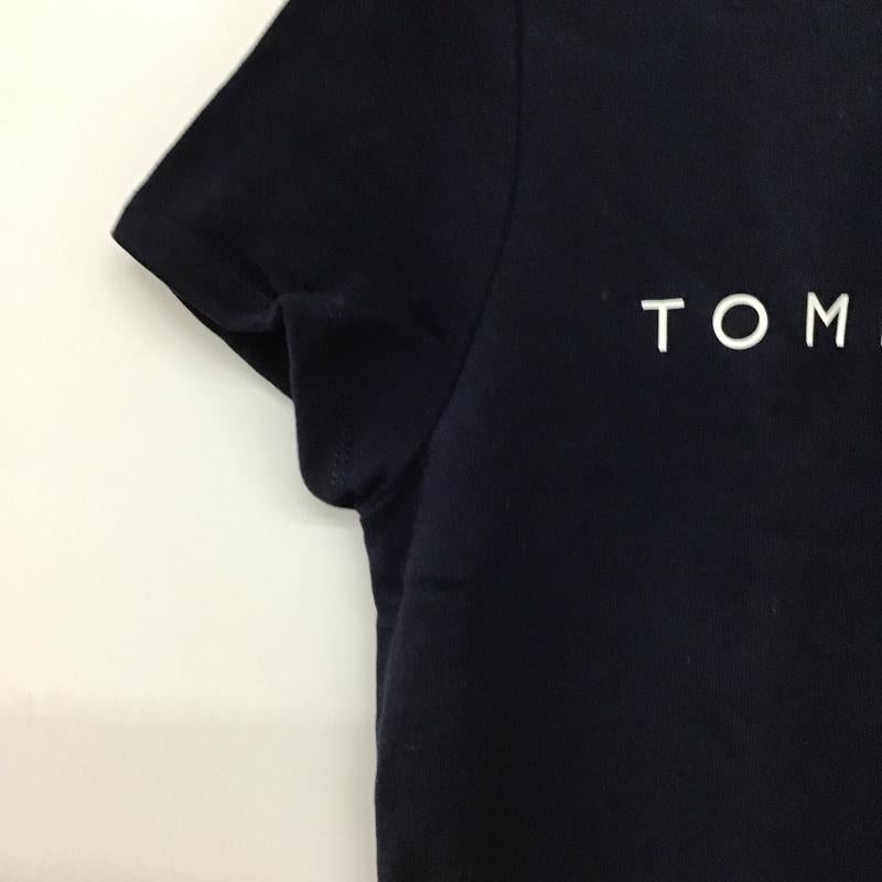 トミーヒルフィガー TOMMY HILFIGER ワンピース ひざ丈スカート スウェットワンピース 半袖 S ロゴ、文字 紺 / ネイビー / navy レディース USED 古着 中古 10159492