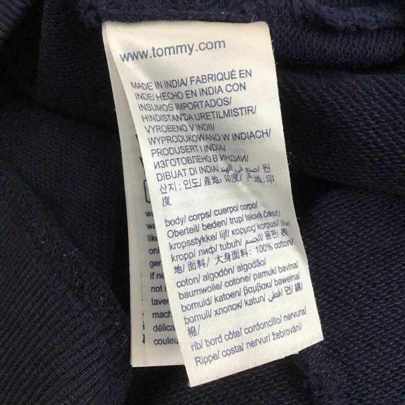 トミーヒルフィガー TOMMY HILFIGER ワンピース ひざ丈スカート スウェットワンピース 半袖 S ロゴ、文字 紺 / ネイビー / navy レディース USED 古着 中古 10159492