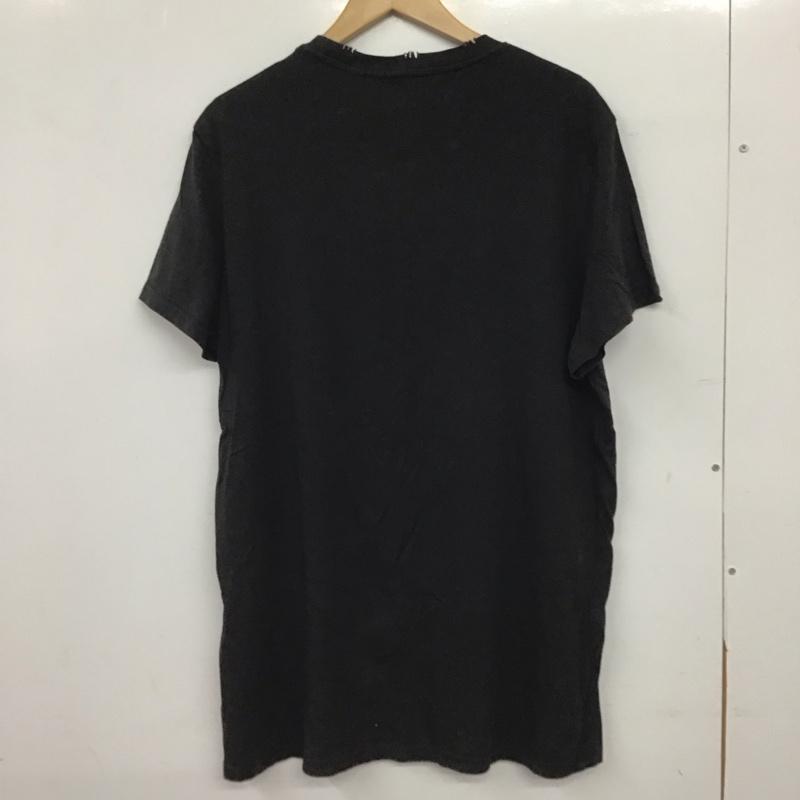 ヘンネスアンドモーリッツ H&M Tシャツ 半袖 半袖カットソー プリントTシャツ クルーネックカットソー L ロゴ、文字 X ダメージ加工 黒 / ブラック / black メンズ USED 古着 中古 10159494