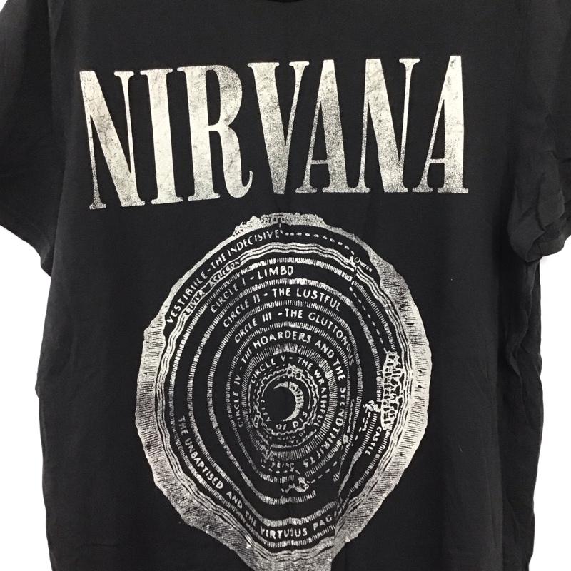 ヘンネスアンドモーリッツ H&M Tシャツ 半袖 半袖カットソー プリントTシャツ クルーネックカットソー L ロゴ、文字 X ダメージ加工 黒 / ブラック / black メンズ USED 古着 中古 10159494