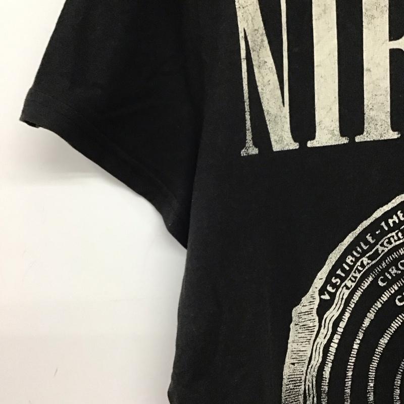 ヘンネスアンドモーリッツ H&M Tシャツ 半袖 半袖カットソー プリントTシャツ クルーネックカットソー L ロゴ、文字 X ダメージ加工 黒 / ブラック / black メンズ USED 古着 中古 10159494