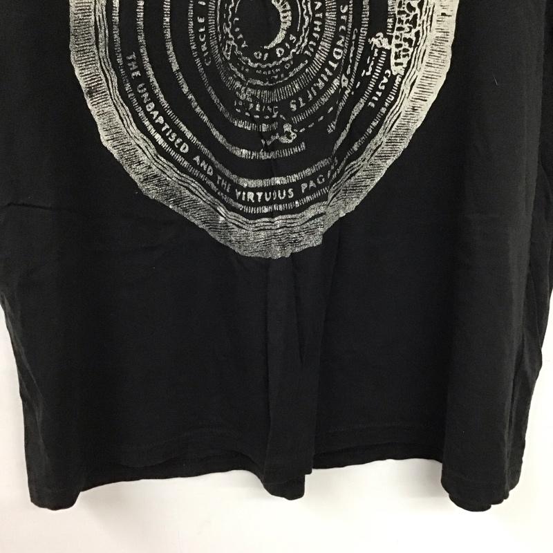 ヘンネスアンドモーリッツ H&M Tシャツ 半袖 半袖カットソー プリントTシャツ クルーネックカットソー L ロゴ、文字 X ダメージ加工 黒 / ブラック / black メンズ USED 古着 中古 10159494