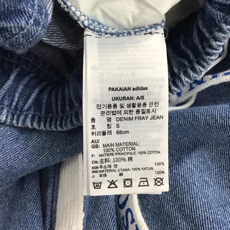 アディダス adidas パンツ デニム、ジーンズ II5704 KSENIASCHNAIDER デニム フレイドジーンズ M ロゴ、文字 水色 / ライトブルー / レディース USED 古着 中古 10159497
