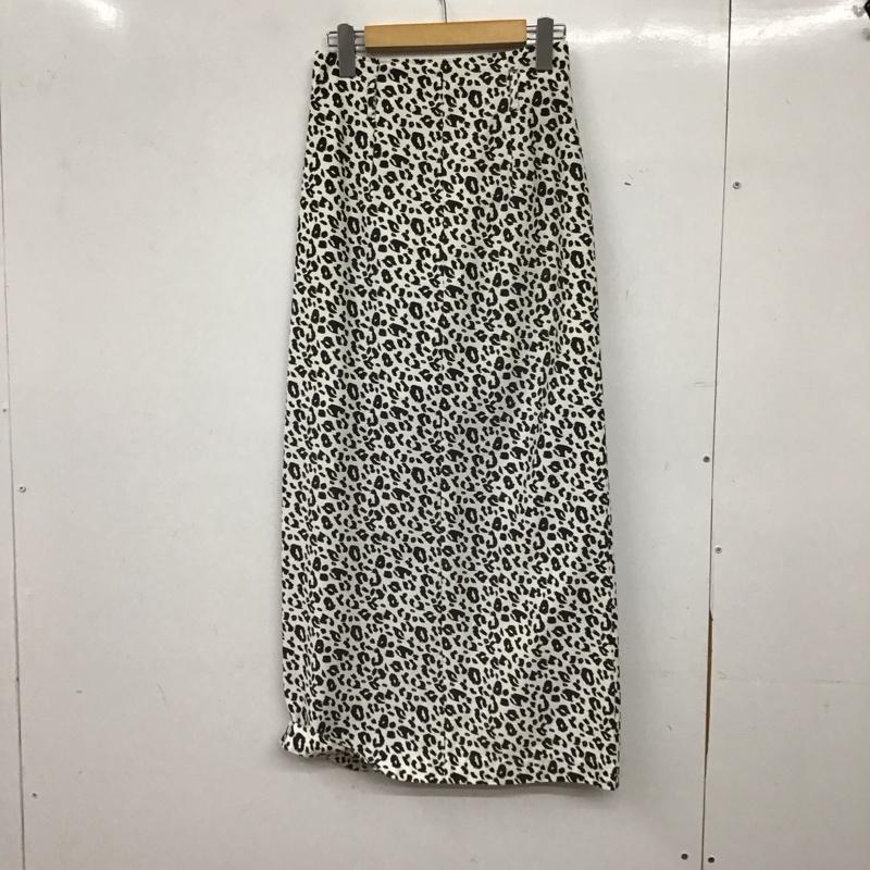 ジーナシス JEANASIS スカート ロングスカート JS050570MW バックスリット M アニマル柄 白 / ホワイト / white X 黒 / ブラック / black レディース USED 古着 中古 10159502