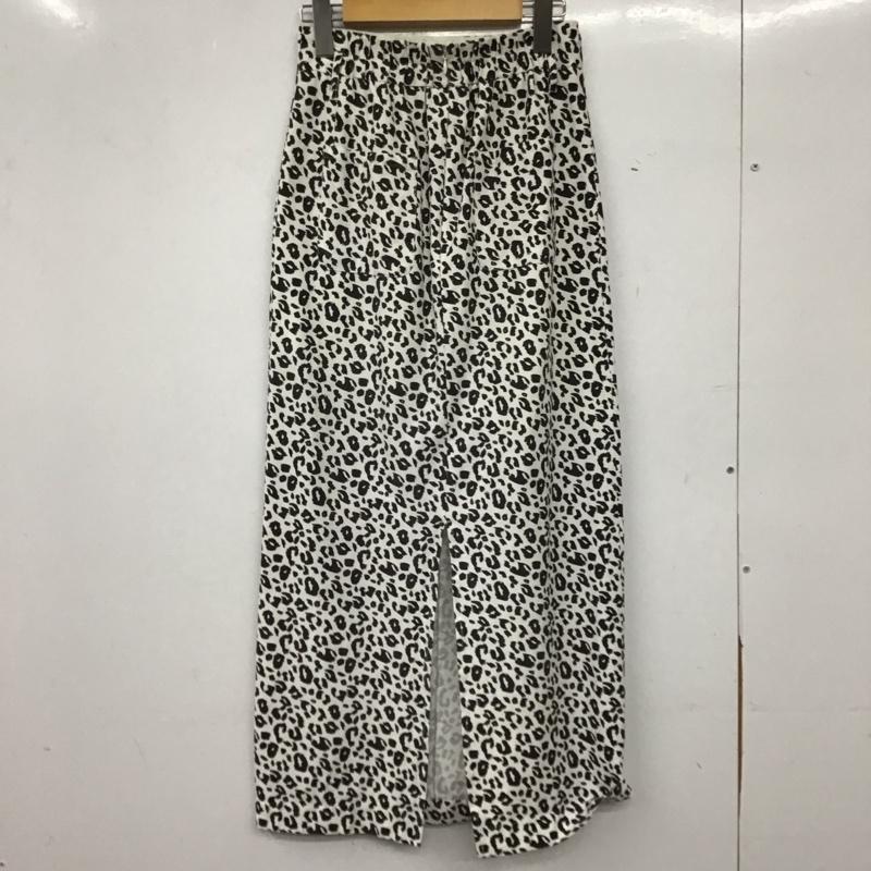 ジーナシス JEANASIS スカート ロングスカート JS050570MW バックスリット M アニマル柄 白 / ホワイト / white X 黒 / ブラック / black レディース USED 古着 中古 10159502