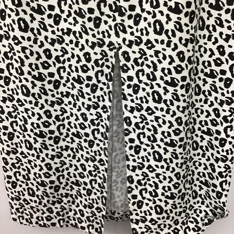 ジーナシス JEANASIS スカート ロングスカート JS050570MW バックスリット M アニマル柄 白 / ホワイト / white X 黒 / ブラック / black レディース USED 古着 中古 10159502