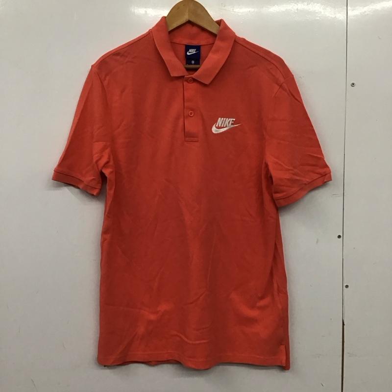 ナイキ NIKE ポロシャツ 半袖 半袖ポロシャツ カラーシャツ 半袖カットソー M ロゴ、文字 橙 / オレンジ / orange メンズ USED 古着 中古 10159505