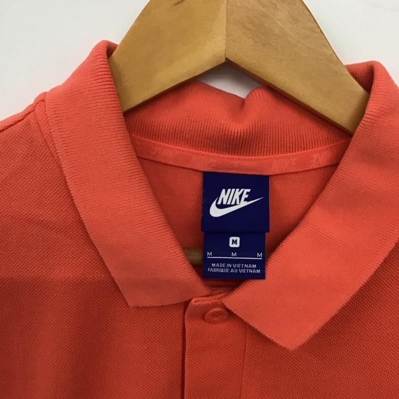 ナイキ NIKE ポロシャツ 半袖 半袖ポロシャツ カラーシャツ 半袖カットソー M ロゴ、文字 橙 / オレンジ / orange メンズ USED 古着 中古 10159505
