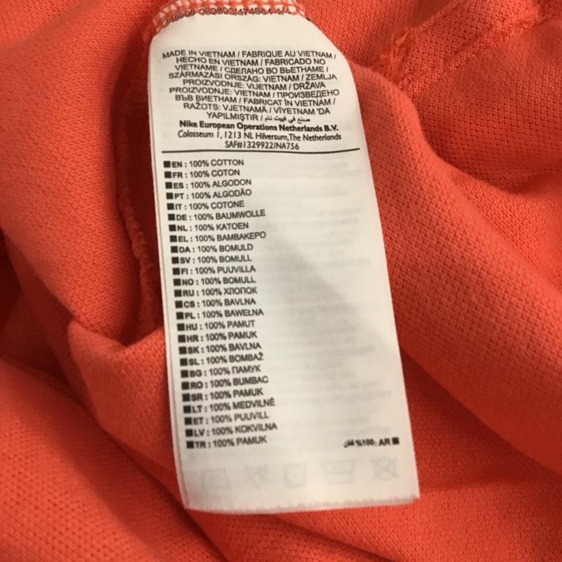 ナイキ NIKE ポロシャツ 半袖 半袖ポロシャツ カラーシャツ 半袖カットソー M ロゴ、文字 橙 / オレンジ / orange メンズ USED 古着 中古 10159505