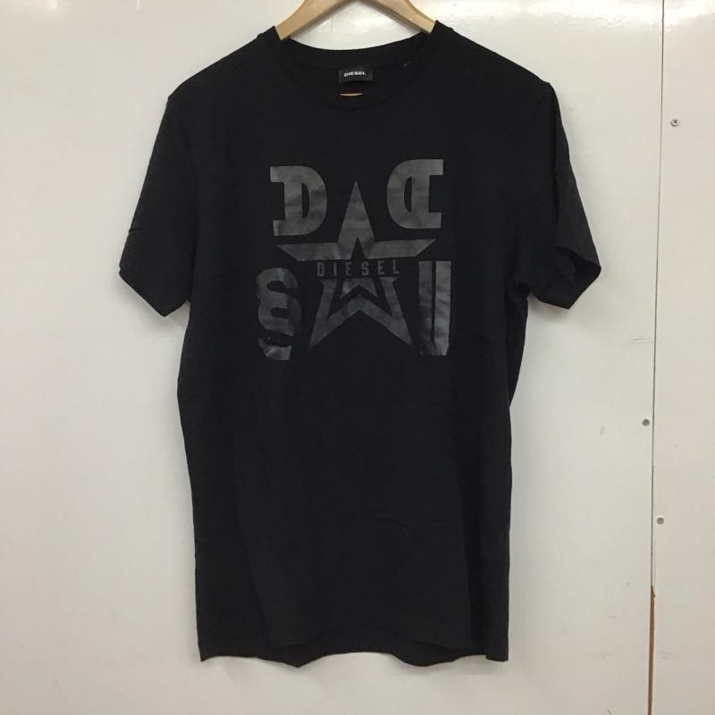 ディーゼル DIESEL Tシャツ 半袖 半袖カットソー プリントTシャツ クルーネックカットソー L ロゴ、文字 黒 / ブラック / black メンズ USED 古着 中古 10159506
