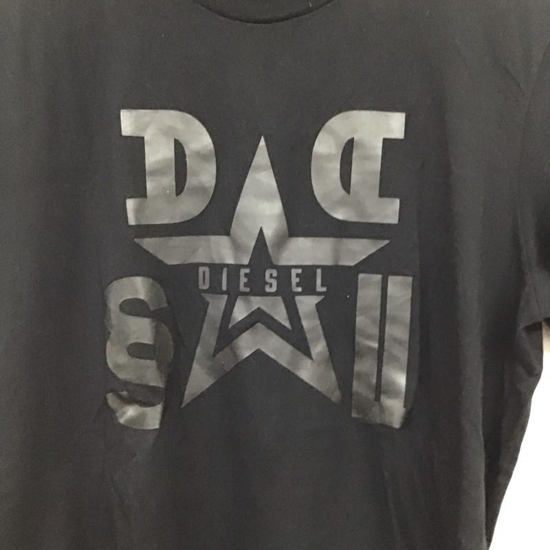 ディーゼル DIESEL Tシャツ 半袖 半袖カットソー プリントTシャツ クルーネックカットソー L ロゴ、文字 黒 / ブラック / black メンズ USED 古着 中古 10159506