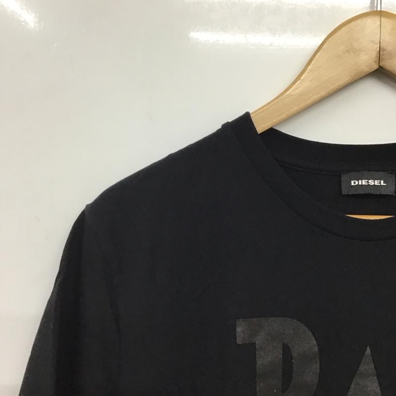 ディーゼル DIESEL Tシャツ 半袖 半袖カットソー プリントTシャツ クルーネックカットソー L ロゴ、文字 黒 / ブラック / black メンズ USED 古着 中古 10159506