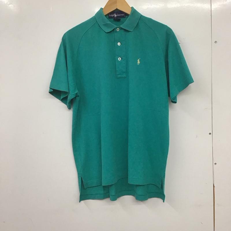 ラルフローレン RALPHLAUREN ポロシャツ 半袖 半袖ポロシャツ カラーシャツ 半袖カットソー M ロゴ、文字 緑 / グリーン / green メンズ USED 古着 中古 10159508
