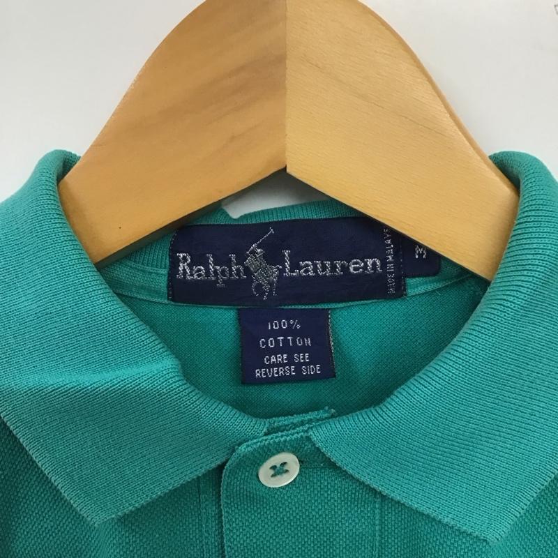 ラルフローレン RALPHLAUREN ポロシャツ 半袖 半袖ポロシャツ カラーシャツ 半袖カットソー M ロゴ、文字 緑 / グリーン / green メンズ USED 古着 中古 10159508